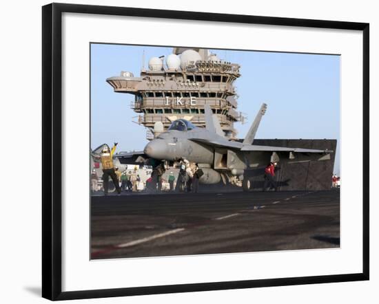 An F/A-18E Super Hornet During Flight Operations On USS Dwight D. Eisenhower-Stocktrek Images-Framed Photographic Print