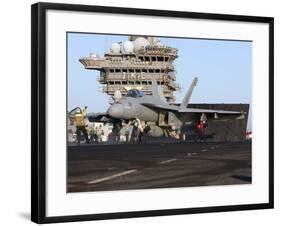 An F/A-18E Super Hornet During Flight Operations On USS Dwight D. Eisenhower-Stocktrek Images-Framed Photographic Print