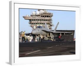 An F/A-18E Super Hornet During Flight Operations On USS Dwight D. Eisenhower-Stocktrek Images-Framed Photographic Print