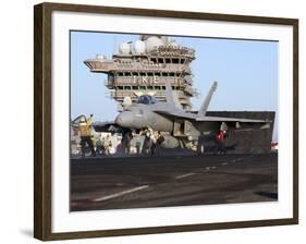 An F/A-18E Super Hornet During Flight Operations On USS Dwight D. Eisenhower-Stocktrek Images-Framed Photographic Print