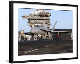 An F/A-18E Super Hornet During Flight Operations On USS Dwight D. Eisenhower-Stocktrek Images-Framed Photographic Print