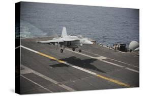 An F-A-18E Super Hornet Lands Aboard the Aircraft Carrier USS Nimitz-null-Stretched Canvas