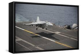 An F-A-18E Super Hornet Lands Aboard the Aircraft Carrier USS Nimitz-null-Framed Stretched Canvas