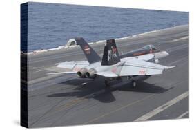 An F-A-18E Super Hornet Lands on the Flight Deck of USS Nimitz-null-Stretched Canvas