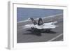 An F-A-18E Super Hornet Lands on the Flight Deck of USS Nimitz-null-Framed Photographic Print