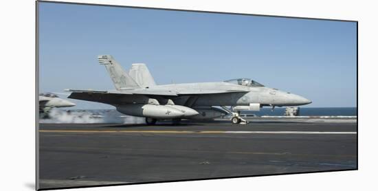 An F-A-18E Super Hornet Launches from the Flight Deck of USS Harry S. Truman-null-Mounted Photographic Print