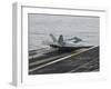 An F-A-18E Super Hornet Launches from the Flight Deck of USS Nimitz-null-Framed Photographic Print