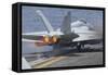 An F-A-18E Super Hornet Launches from USS Nimitz-null-Framed Stretched Canvas