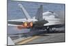 An F-A-18E Super Hornet Launches from USS Nimitz-null-Mounted Photographic Print
