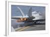 An F-A-18E Super Hornet Launches from USS Nimitz-null-Framed Photographic Print