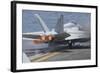 An F-A-18E Super Hornet Launches from USS Nimitz-null-Framed Photographic Print