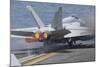 An F-A-18E Super Hornet Launches from USS Nimitz-null-Mounted Photographic Print