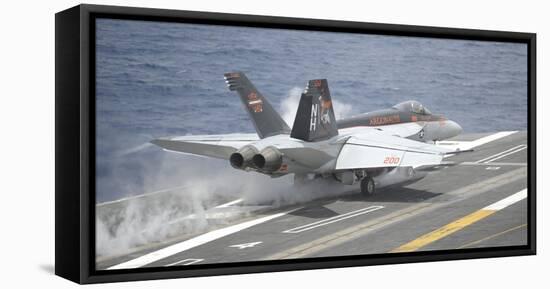 An F-A-18E Super Hornet Launches from USS Nimitz-null-Framed Stretched Canvas