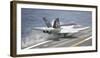 An F-A-18E Super Hornet Launches from USS Nimitz-null-Framed Photographic Print