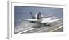 An F-A-18E Super Hornet Launches from USS Nimitz-null-Framed Photographic Print