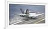 An F-A-18E Super Hornet Launches from USS Nimitz-null-Framed Photographic Print