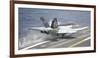 An F-A-18E Super Hornet Launches from USS Nimitz-null-Framed Photographic Print