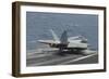 An F-A-18E Super Hornet Launches Off the Flight Deck of USS Nimitz-null-Framed Photographic Print