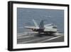 An F-A-18E Super Hornet Launches Off the Flight Deck of USS Nimitz-null-Framed Photographic Print