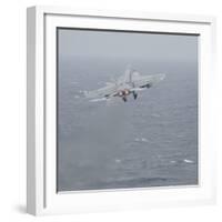 An F-A-18E Super Hornet Launches Off the Flight Deck of USS Nimitz-null-Framed Photographic Print