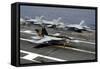An F-A-18E Super Hornet Makes an Arrested Landing-null-Framed Stretched Canvas