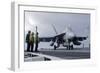 An F-A-18E Super Hornet on the Flight Deck of USS Carl Vinson-null-Framed Photographic Print