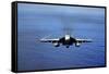 An F-A-18E Super Hornet over the Pacific Ocean-null-Framed Stretched Canvas