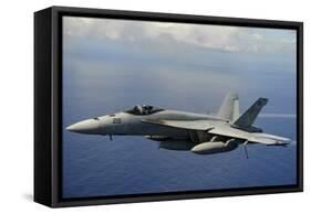 An F-A-18E Super Hornet over the Pacific Ocean-null-Framed Stretched Canvas