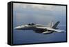 An F-A-18E Super Hornet over the Pacific Ocean-null-Framed Stretched Canvas