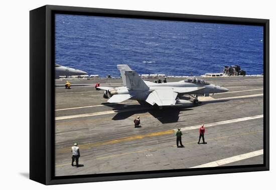 An F-A-18E Super Hornet Prepares to Launch from USS Carl Vinson-null-Framed Stretched Canvas