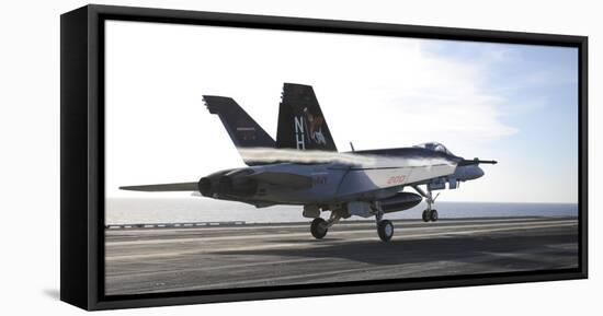 An F-A-18E Super Hornet Touches the Flight Deck of USS Nimitz-null-Framed Stretched Canvas