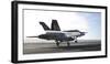 An F-A-18E Super Hornet Touches the Flight Deck of USS Nimitz-null-Framed Photographic Print