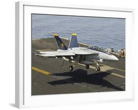 An F/A-18E Super Hornet Trap Landing on the Flight Deck of USS Harry S. Truman-Stocktrek Images-Framed Photographic Print