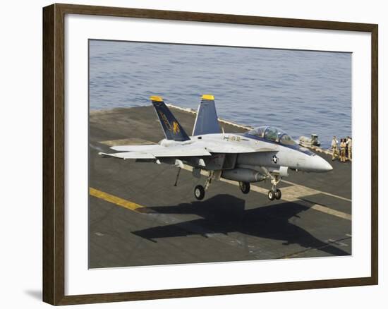 An F/A-18E Super Hornet Trap Landing on the Flight Deck of USS Harry S. Truman-Stocktrek Images-Framed Photographic Print