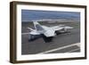 An F-A-18F Super Hornet Lands on the Flight Deck of USS Nimitz-null-Framed Photographic Print