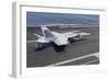 An F-A-18F Super Hornet Lands on the Flight Deck of USS Nimitz-null-Framed Photographic Print