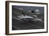 An F-A-18F Super Hornet Lands on the Flight Deck of USS Nimitz-null-Framed Photographic Print