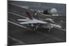 An F-A-18F Super Hornet Lands on the Flight Deck of USS Nimitz-null-Mounted Photographic Print