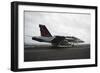 An F-A-18F Super Hornet Launches from USS Nimitz-null-Framed Photographic Print