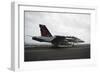 An F-A-18F Super Hornet Launches from USS Nimitz-null-Framed Photographic Print