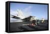 An F-A-18F Super Hornet Launches from USS Nimitz-null-Framed Stretched Canvas