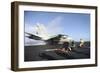 An F-A-18F Super Hornet Launches from USS Nimitz-null-Framed Photographic Print