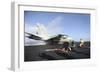 An F-A-18F Super Hornet Launches from USS Nimitz-null-Framed Photographic Print