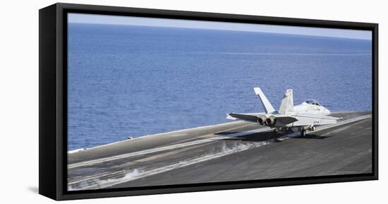 An F-A-18F Super Hornet Launches Off the Flight Deck of USS Nimitz-null-Framed Stretched Canvas
