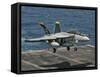 An F/A-18F Super Hornet Prepares to Land Aboard USS Eisenhower-Stocktrek Images-Framed Stretched Canvas