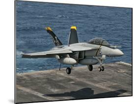 An F/A-18F Super Hornet Prepares to Land Aboard USS Eisenhower-Stocktrek Images-Mounted Photographic Print