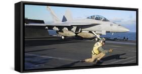 An F-A-18F Super Hornet Prepares to Launch from the Flight Deck of USS Nimitz-null-Framed Stretched Canvas