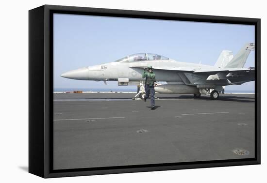 An F-A-18F Super Hornet Prepares to Launch-null-Framed Stretched Canvas