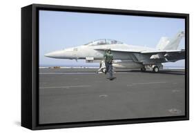 An F-A-18F Super Hornet Prepares to Launch-null-Framed Stretched Canvas