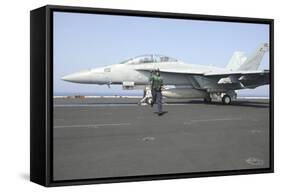 An F-A-18F Super Hornet Prepares to Launch-null-Framed Stretched Canvas